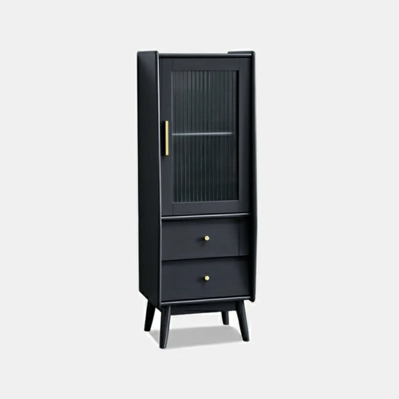 Armoire de rangement moderne en pin gris et verre pour salon
