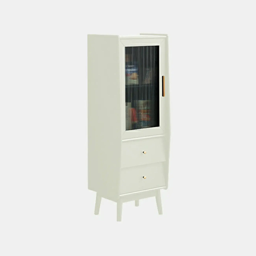 Armoire de rangement moderne en pin gris et verre pour salon