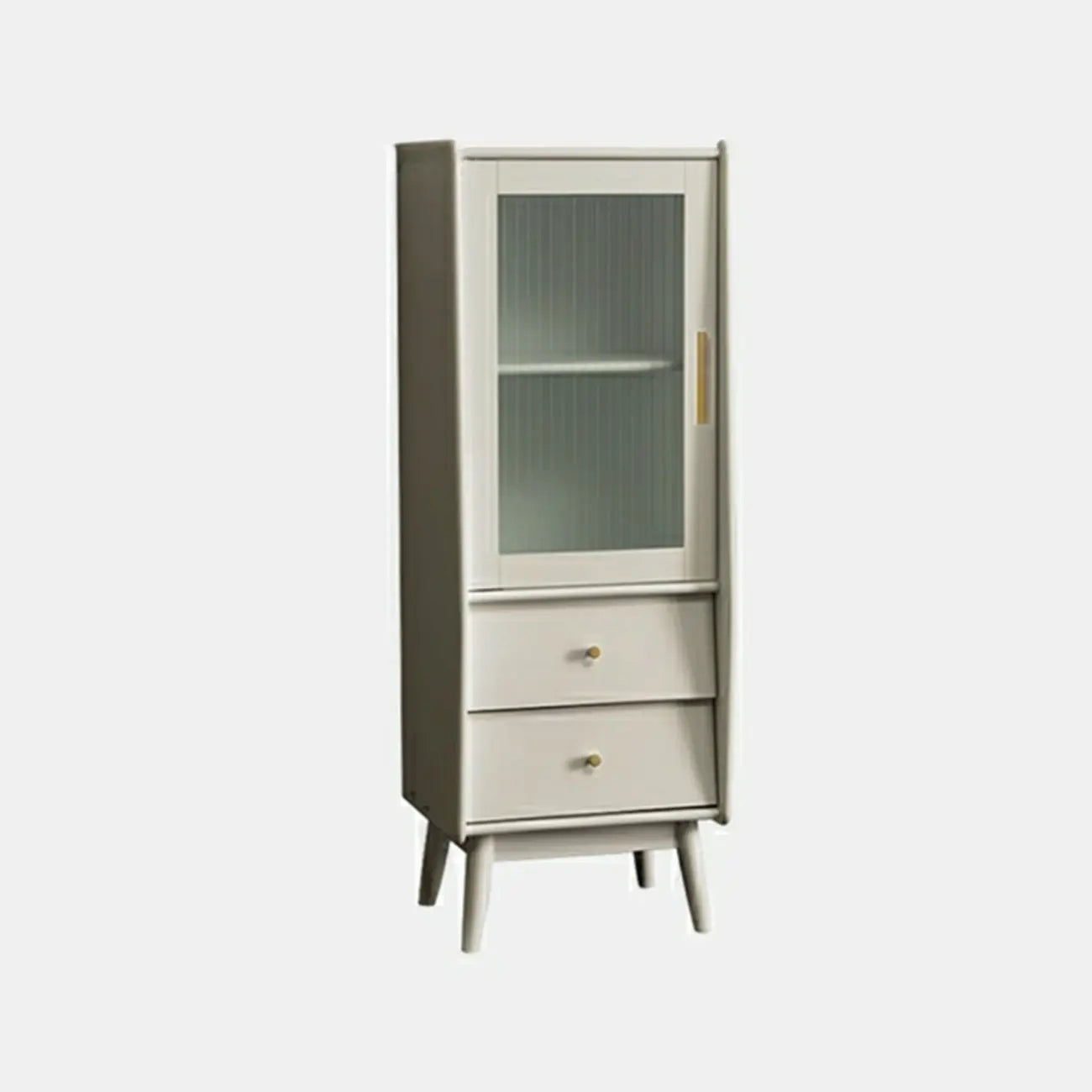 Armoire de rangement moderne en pin gris et verre pour salon