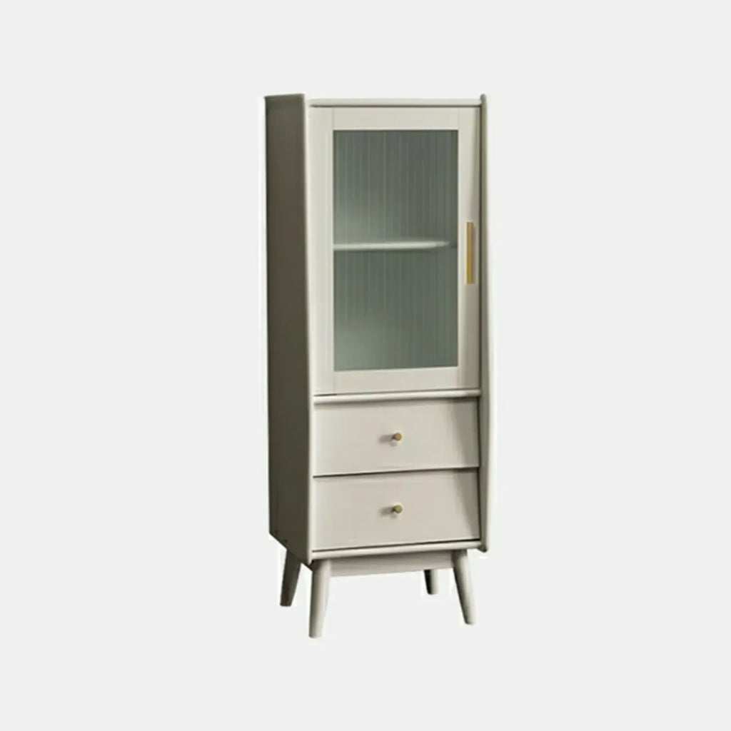 Armoire de rangement moderne en pin gris et verre pour salon