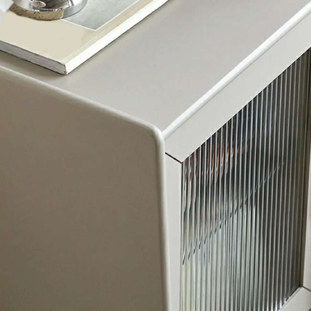 Armoire de rangement moderne en pin gris et verre pour salon