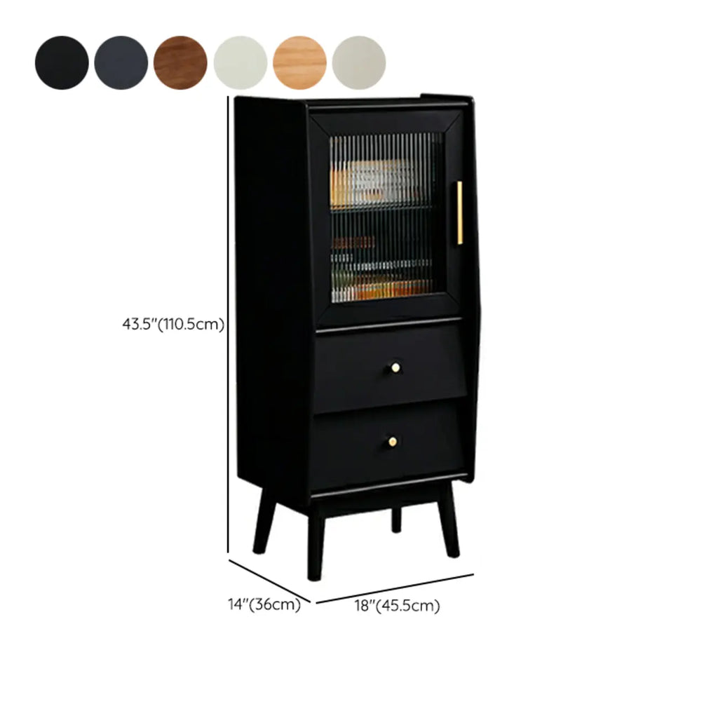 Armoire de rangement moderne en pin gris et verre pour salon