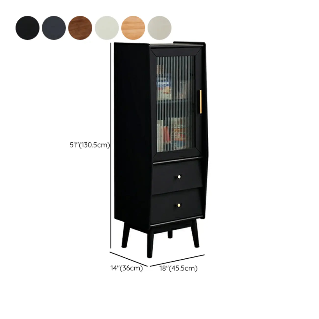 Armoire de rangement moderne en pin gris et verre pour salon