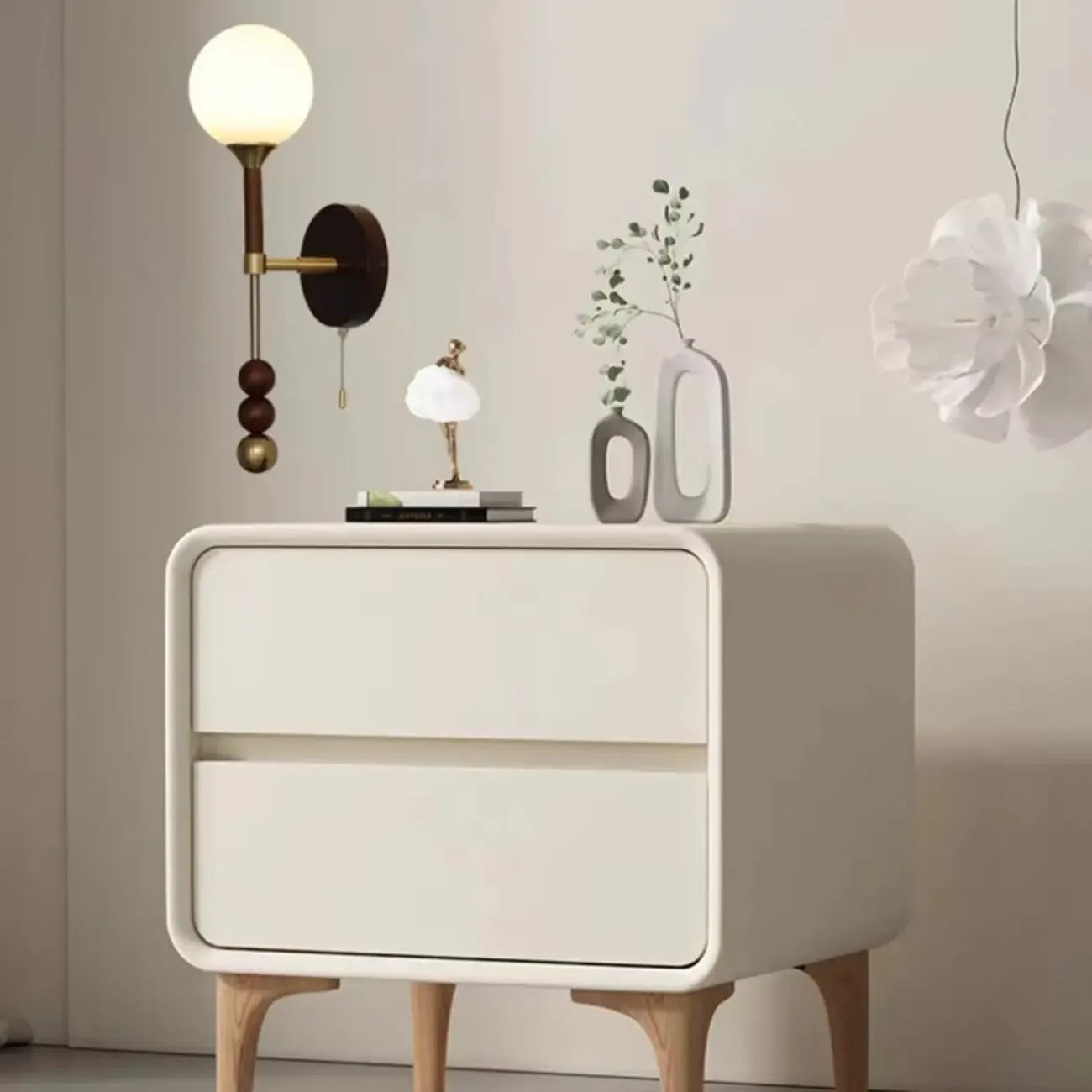 Applique murale moderne Globe noire avec chaînette pour chambre à coucher