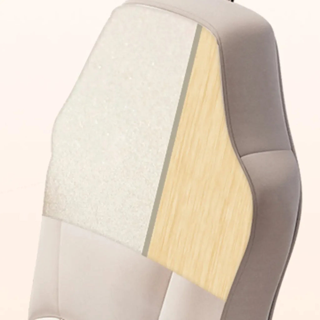 Fauteuil de bureau pivotant réglable en cuir gris et blanc moderne