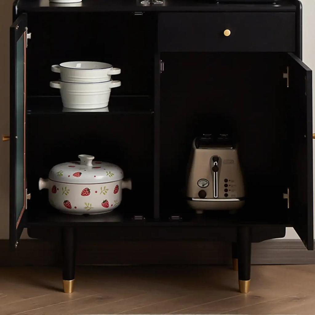 Meuble de cuisine polyvalent en bois espresso moderne