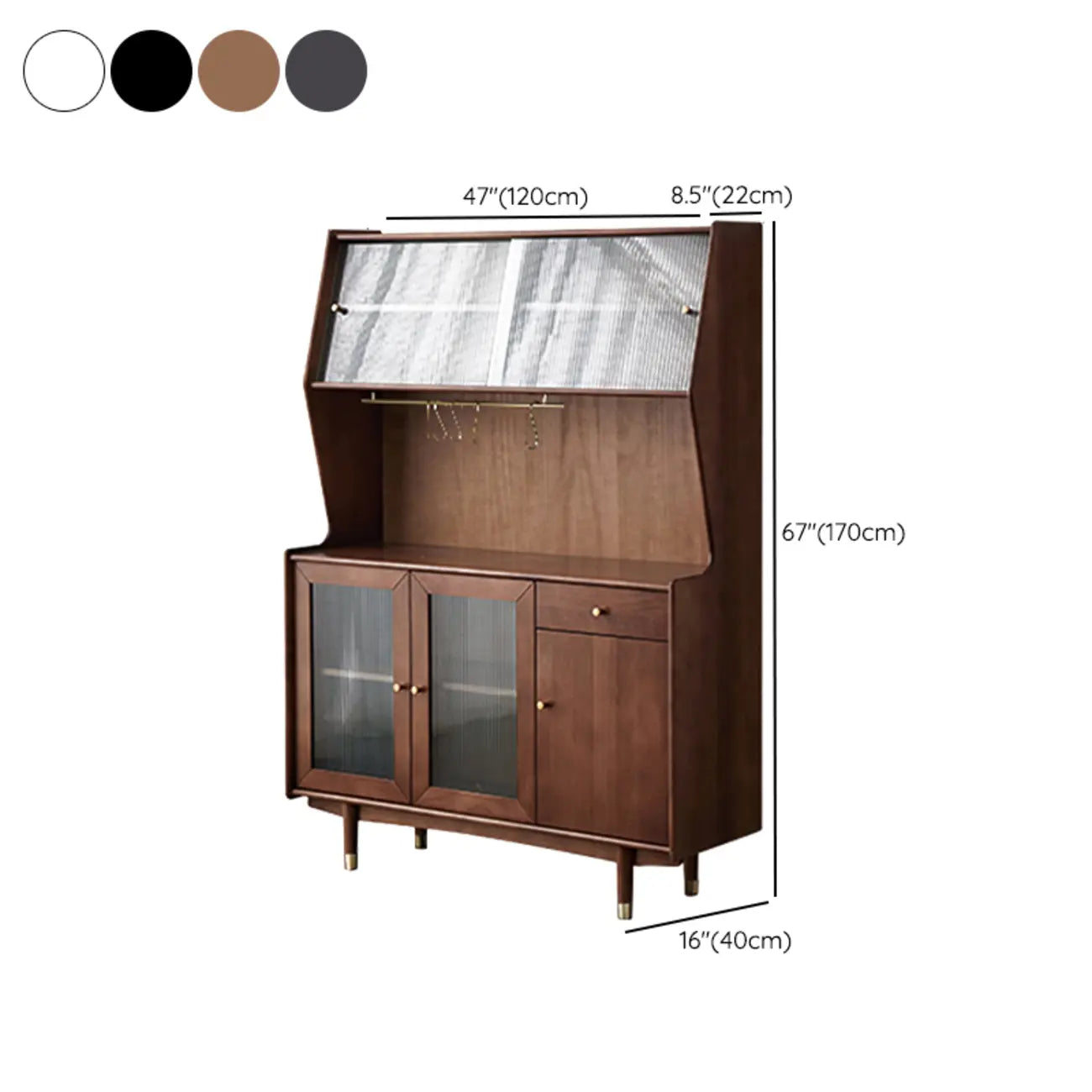 Meuble de cuisine polyvalent en bois espresso moderne