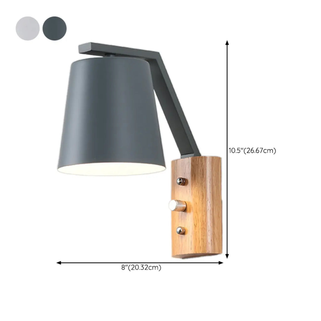 Applique murale moderne en alliage avec abat-jour géométrique pour chambre à coucher