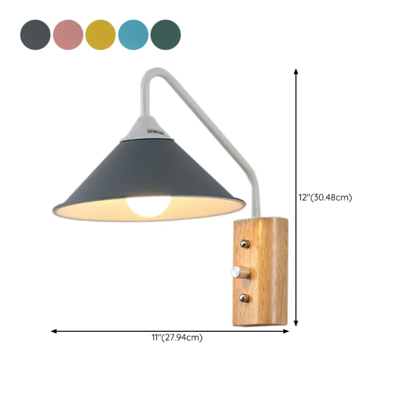 Applique murale moderne en alliage avec abat-jour géométrique pour chambre à coucher