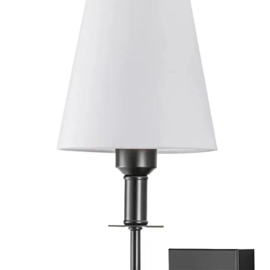 Applique murale moderne en métal avec abat-jour en tissu