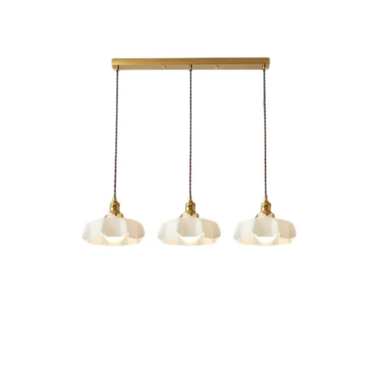 Suspensions en verre coloré à 3 lumières pour îlot de cuisine