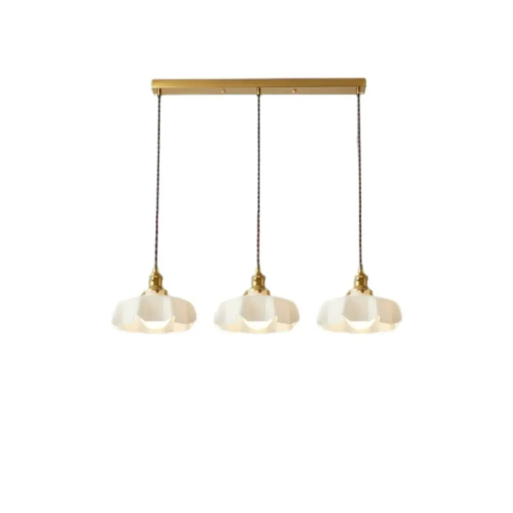 Suspensions en verre coloré à 3 lumières pour îlot de cuisine