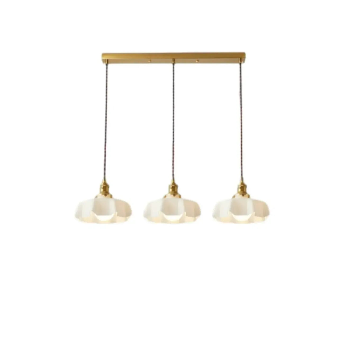 Suspensions en verre coloré à 3 lumières pour îlot de cuisine