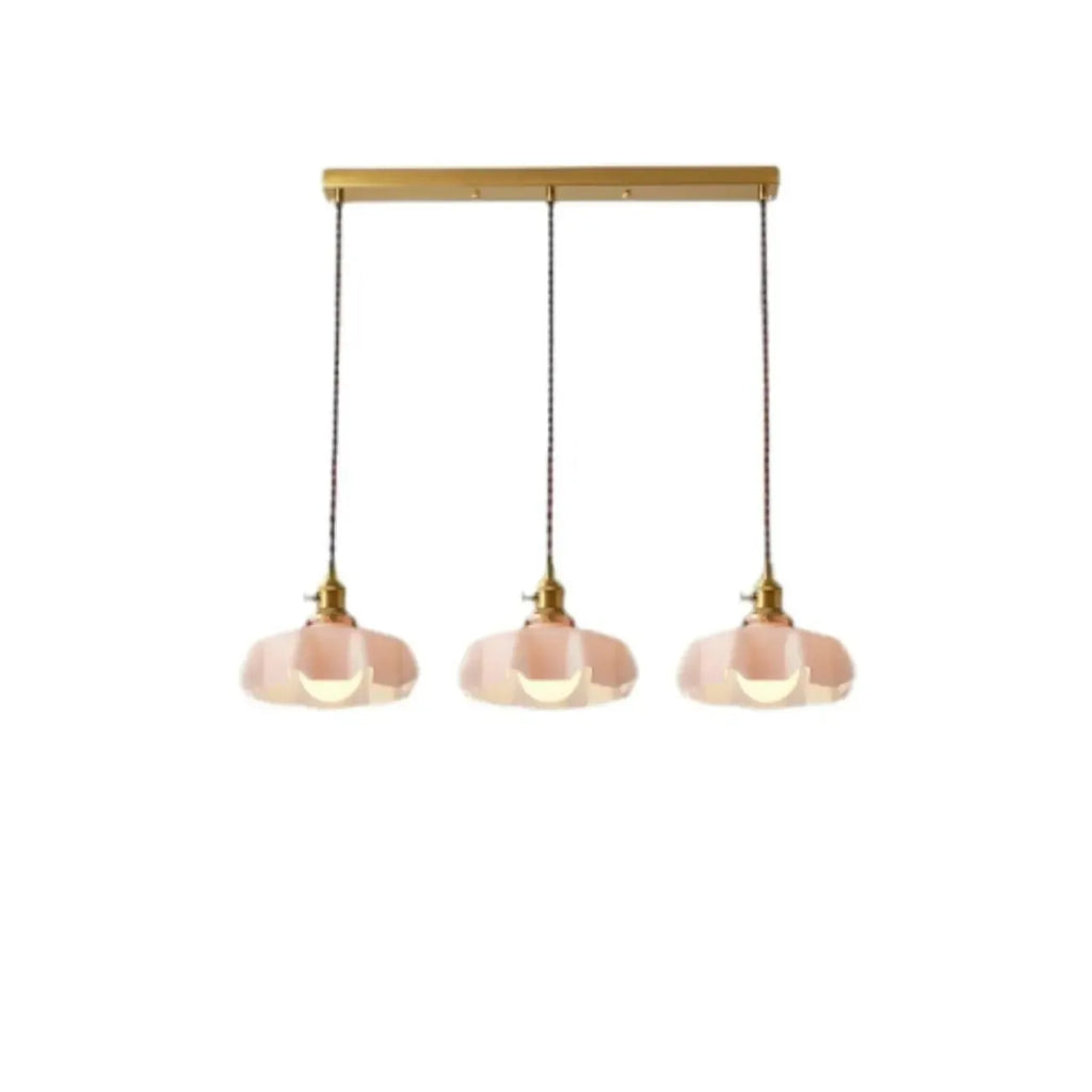 Suspensions en verre coloré à 3 lumières pour îlot de cuisine