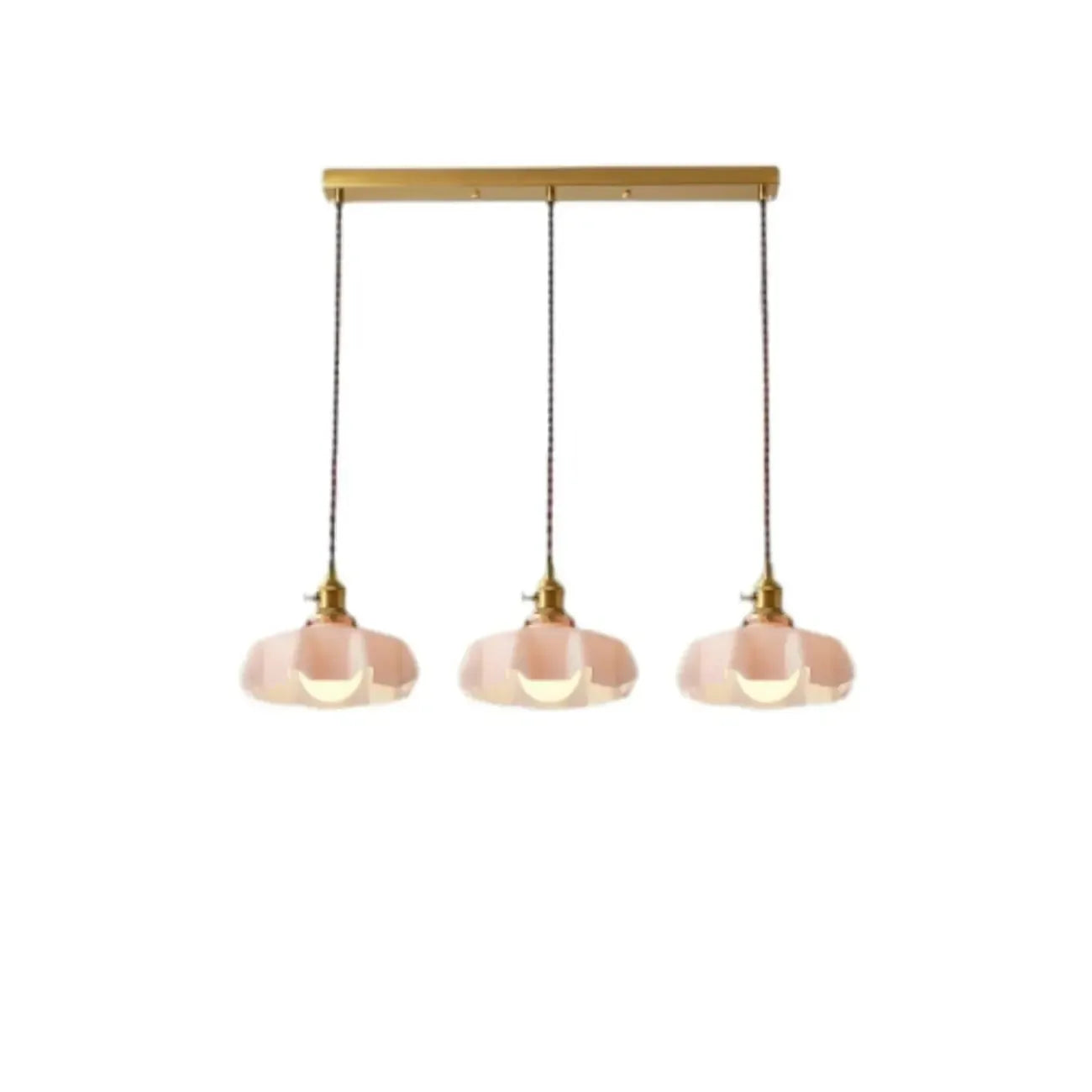 Suspensions en verre coloré à 3 lumières pour îlot de cuisine