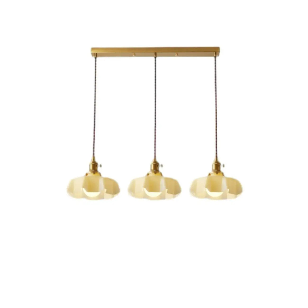 Suspensions en verre coloré à 3 lumières pour îlot de cuisine