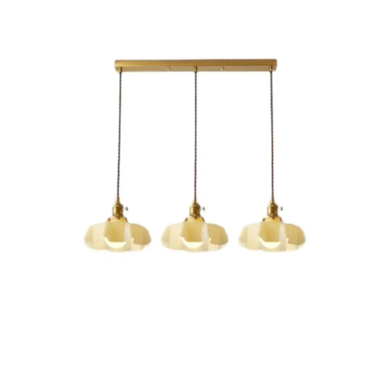 Suspensions en verre coloré à 3 lumières pour îlot de cuisine