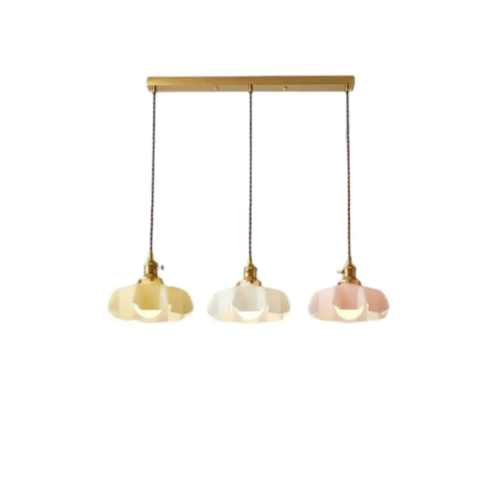 Suspensions en verre coloré à 3 lumières pour îlot de cuisine