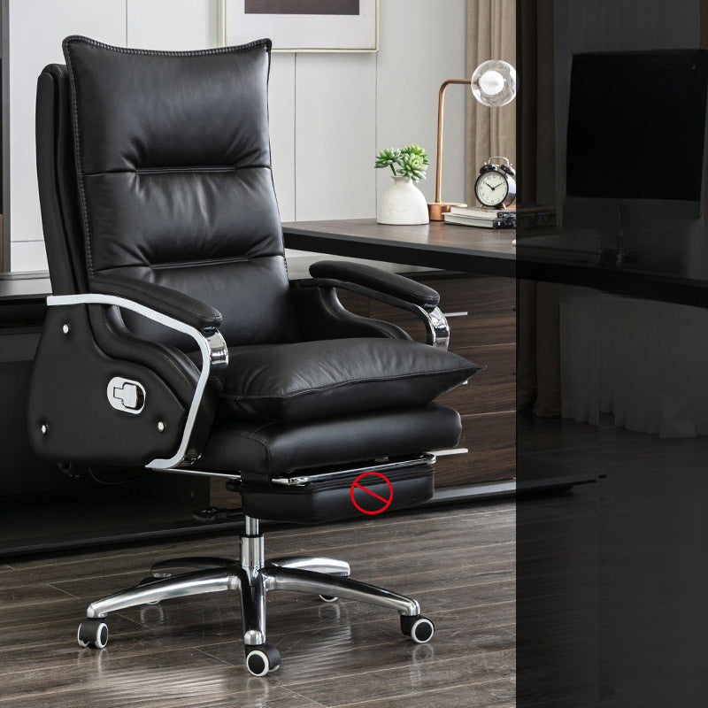 Fauteuil de bureau inclinable en cuir brun rougeâtre de direction