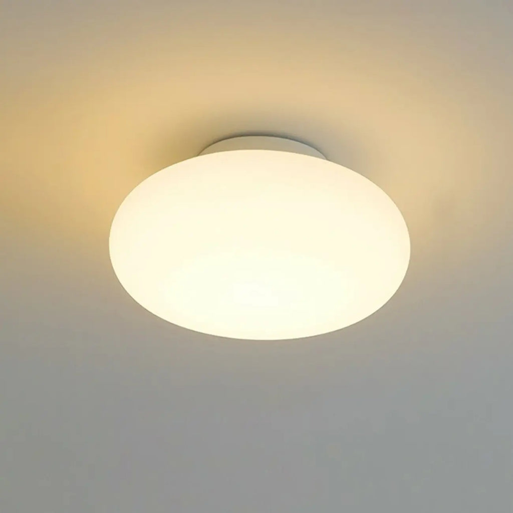 Plafonnier semi-encastré minimaliste en verre tambour à LED dimmable