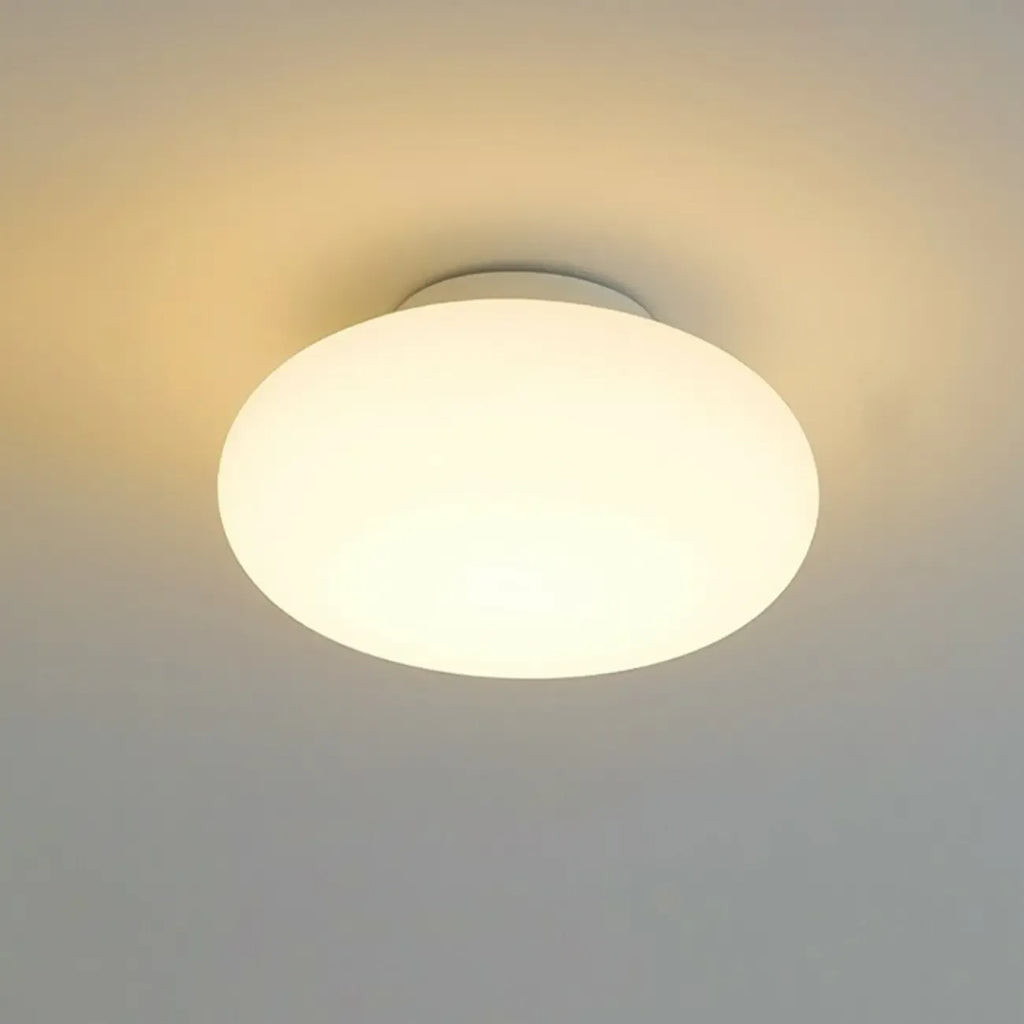 Plafonnier semi-encastré minimaliste en verre tambour à LED dimmable
