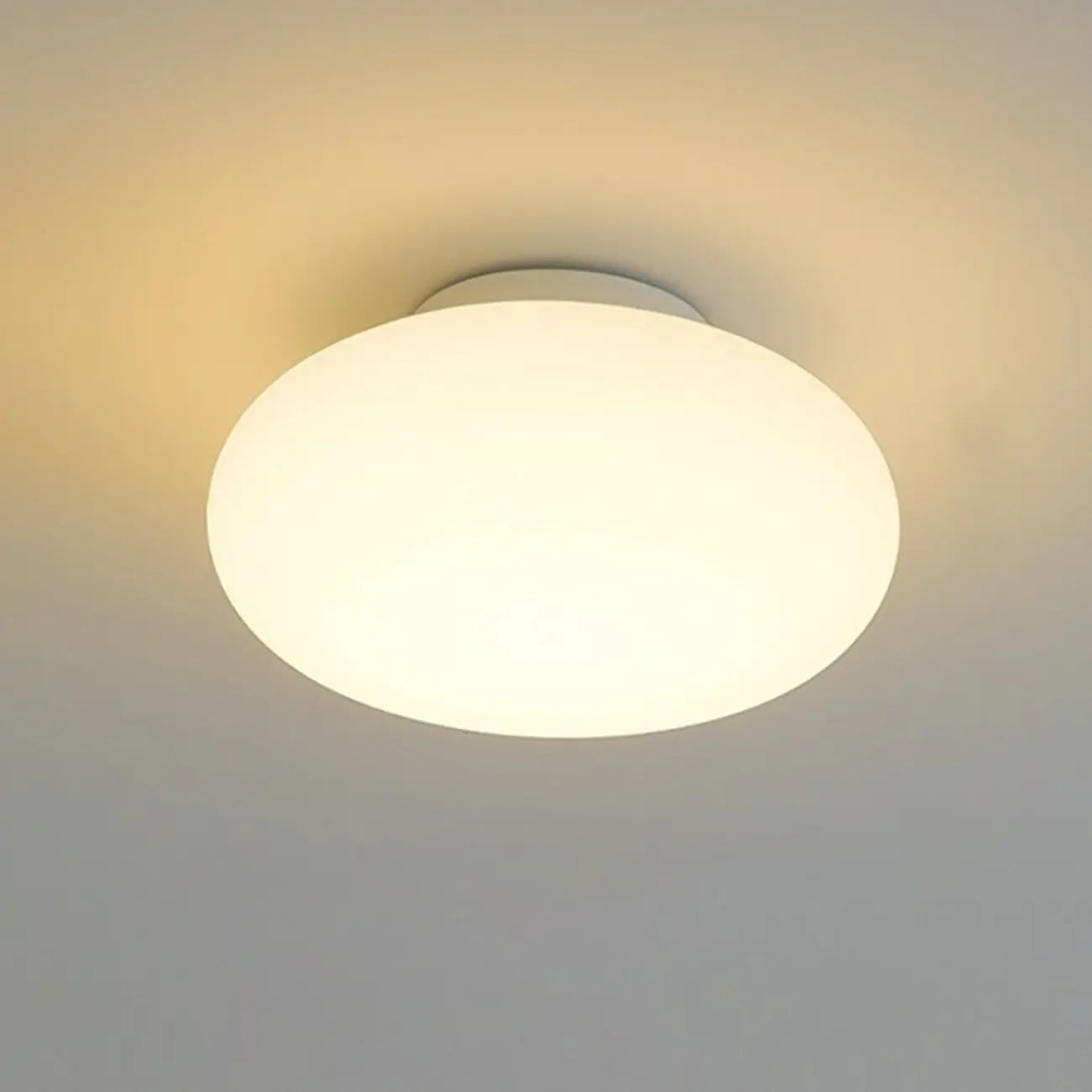 Plafonnier semi-encastré minimaliste en verre tambour à LED dimmable