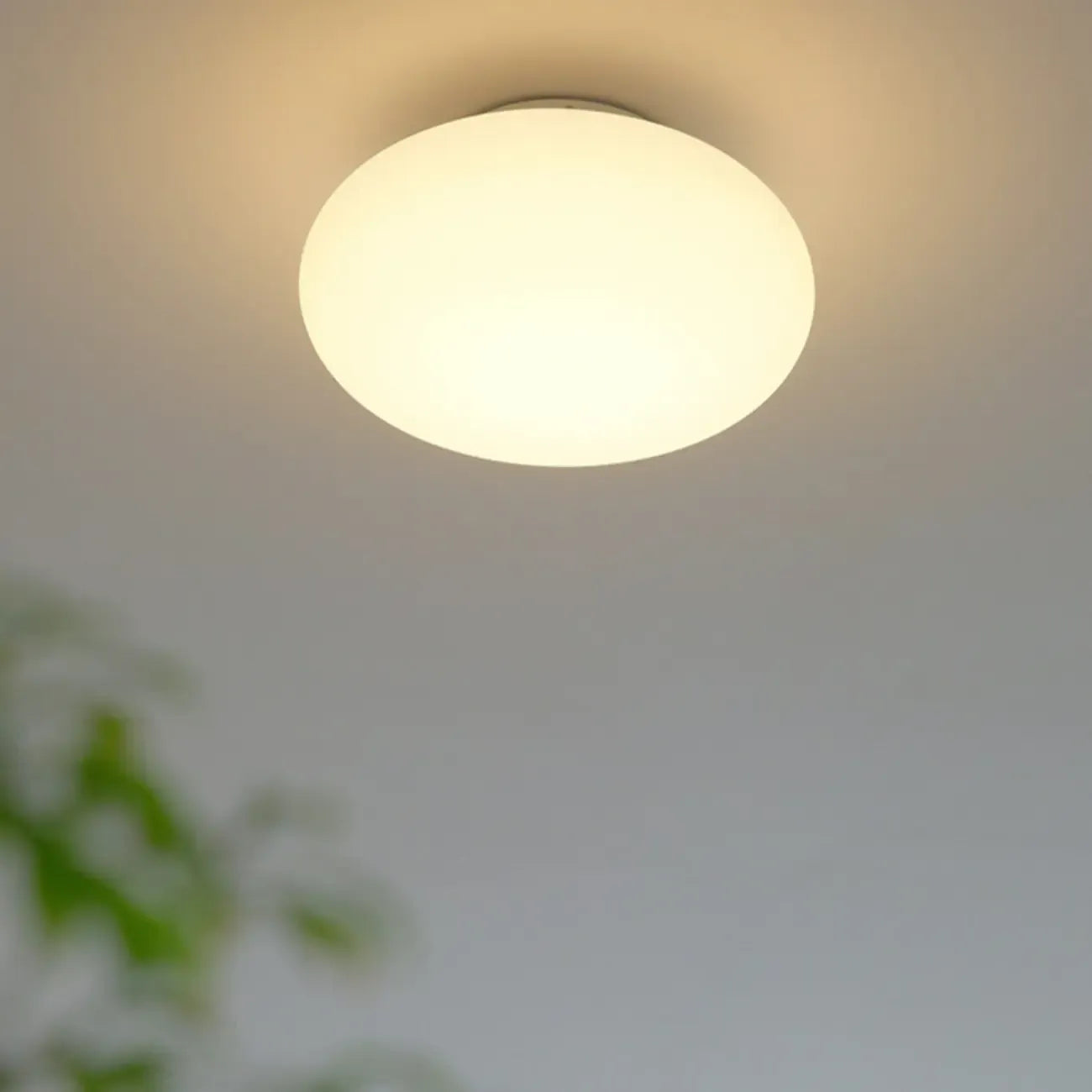 Plafonnier semi-encastré minimaliste en verre tambour à LED dimmable