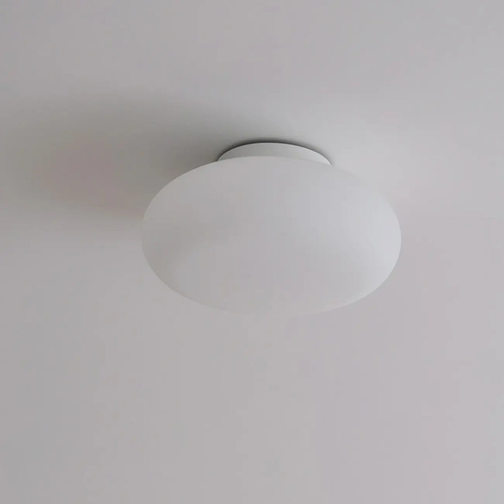 Plafonnier semi-encastré minimaliste en verre tambour à LED dimmable