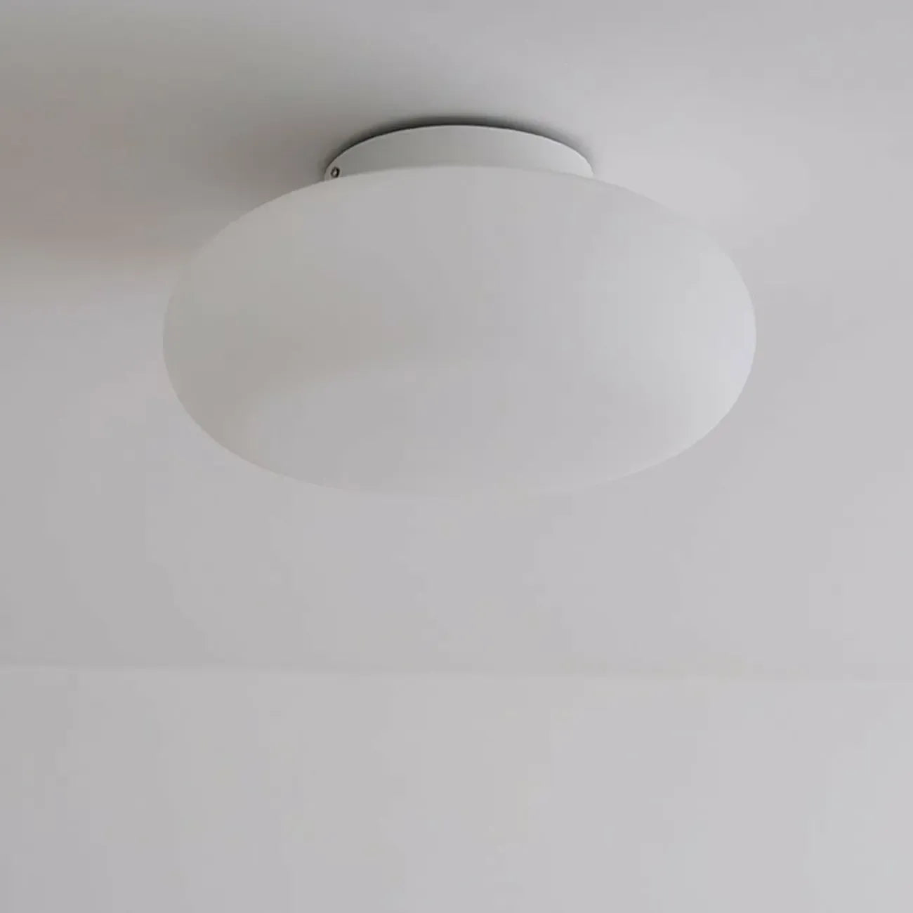 Plafonnier semi-encastré minimaliste en verre tambour à LED dimmable