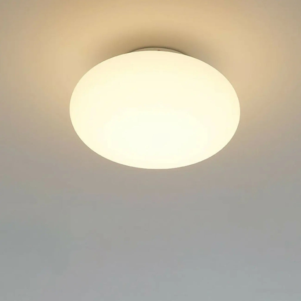Plafonnier semi-encastré minimaliste en verre tambour à LED dimmable