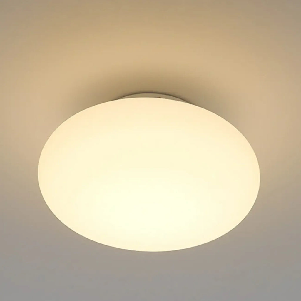 Plafonnier semi-encastré minimaliste en verre tambour à LED dimmable
