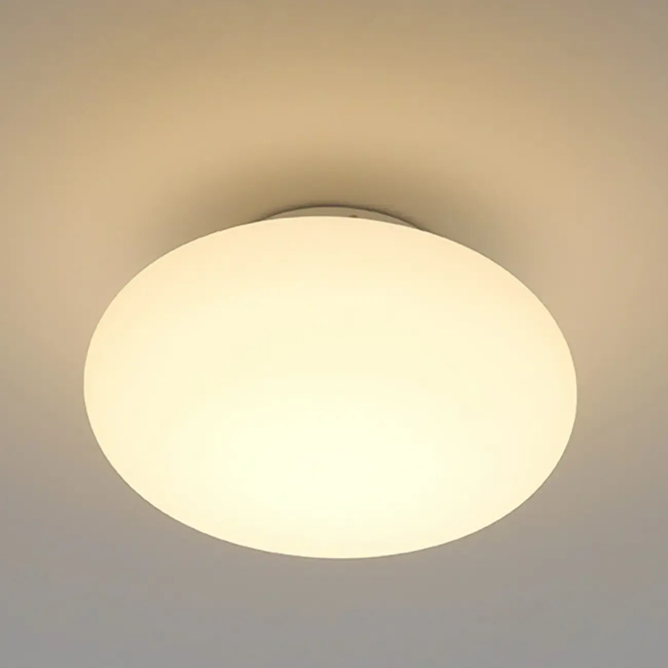 Plafonnier semi-encastré minimaliste en verre tambour à LED dimmable