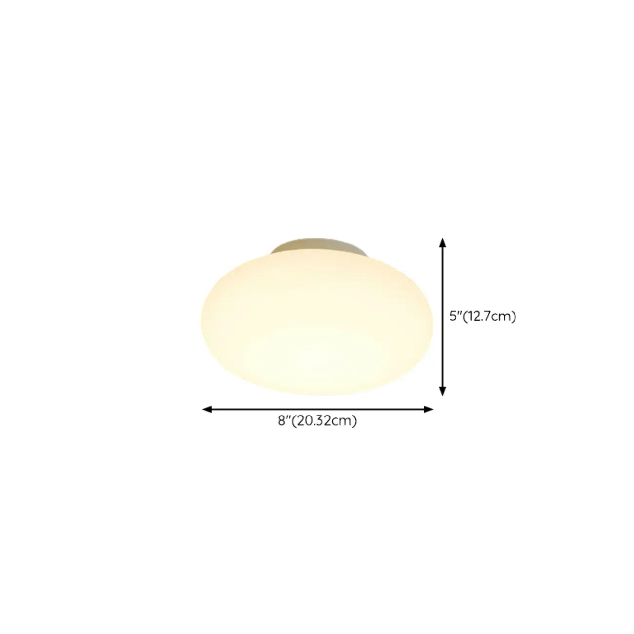 Plafonnier semi-encastré minimaliste en verre tambour à LED dimmable