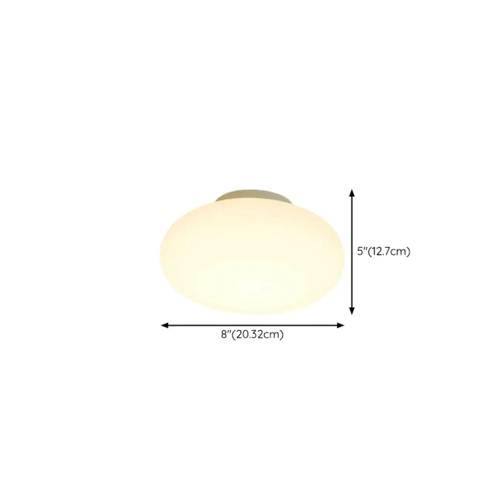 Plafonnier semi-encastré minimaliste en verre tambour à LED dimmable