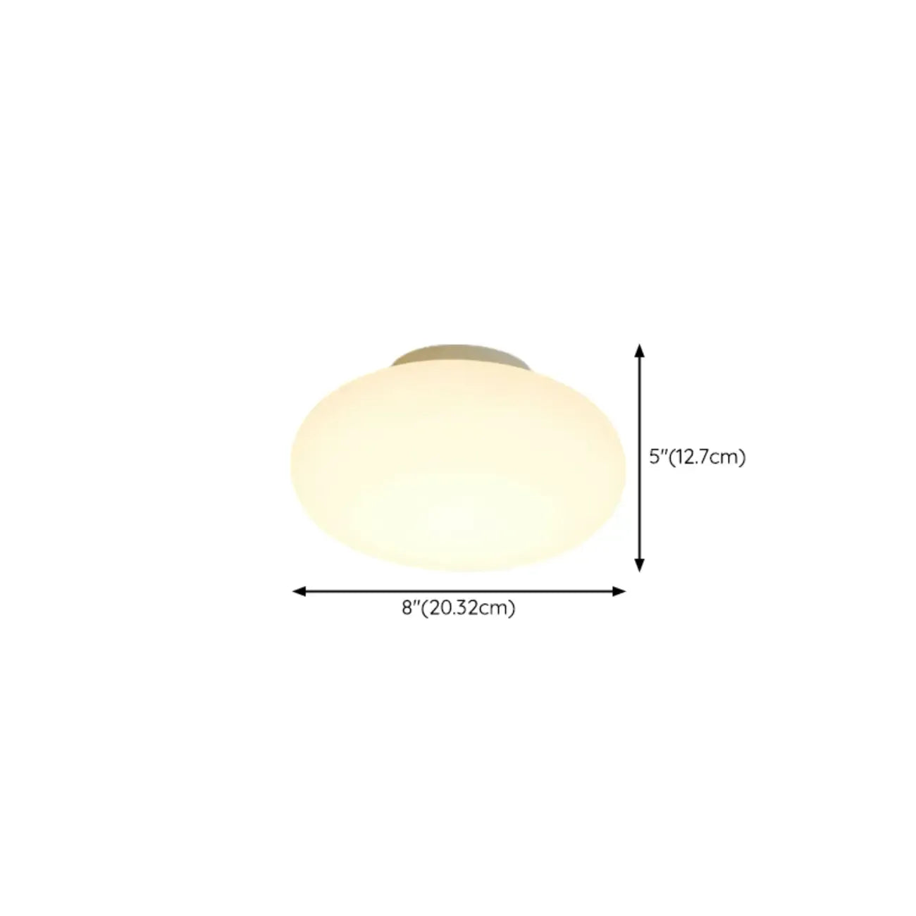 Plafonnier semi-encastré minimaliste en verre tambour à LED dimmable