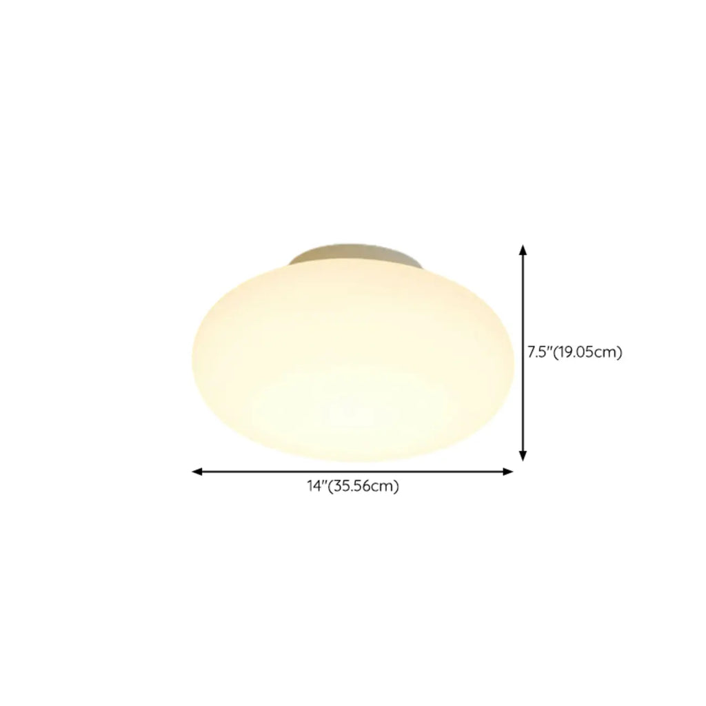 Plafonnier semi-encastré minimaliste en verre tambour à LED dimmable