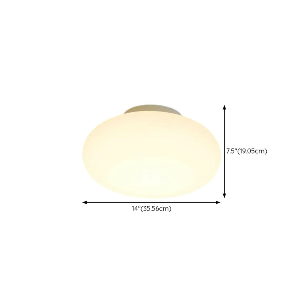 Plafonnier semi-encastré minimaliste en verre tambour à LED dimmable