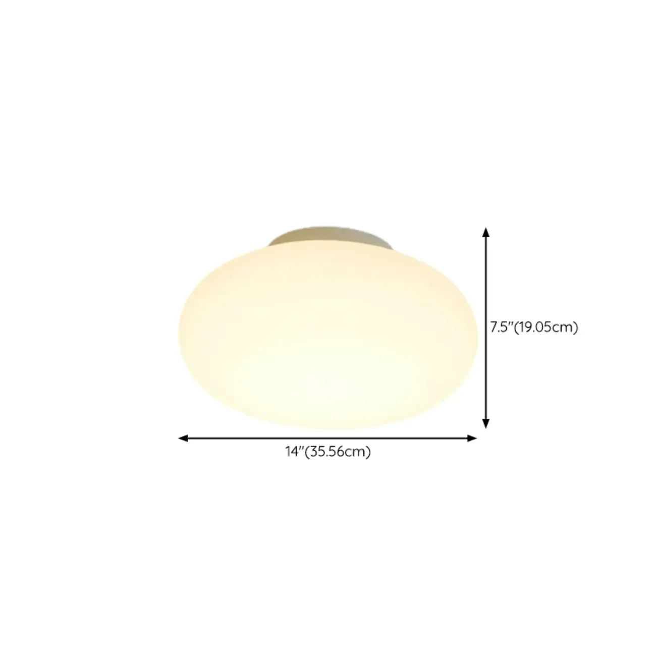 Plafonnier semi-encastré minimaliste en verre tambour à LED dimmable