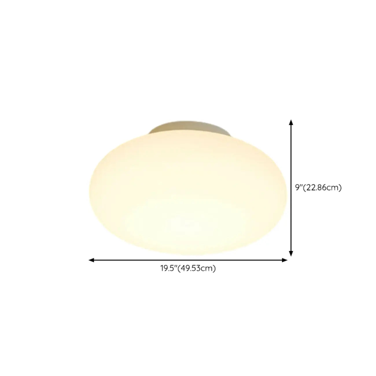 Plafonnier semi-encastré minimaliste en verre tambour à LED dimmable