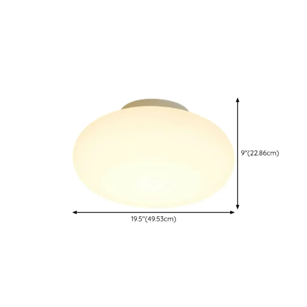 Plafonnier semi-encastré minimaliste en verre tambour à LED dimmable