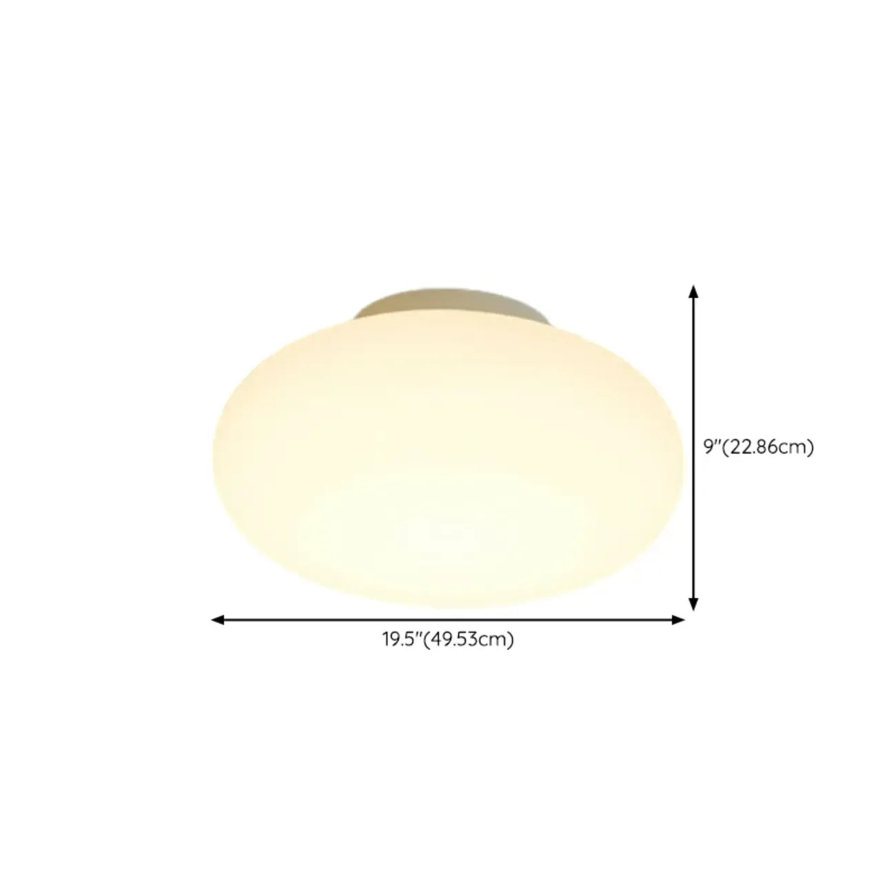 Plafonnier semi-encastré minimaliste en verre tambour à LED dimmable