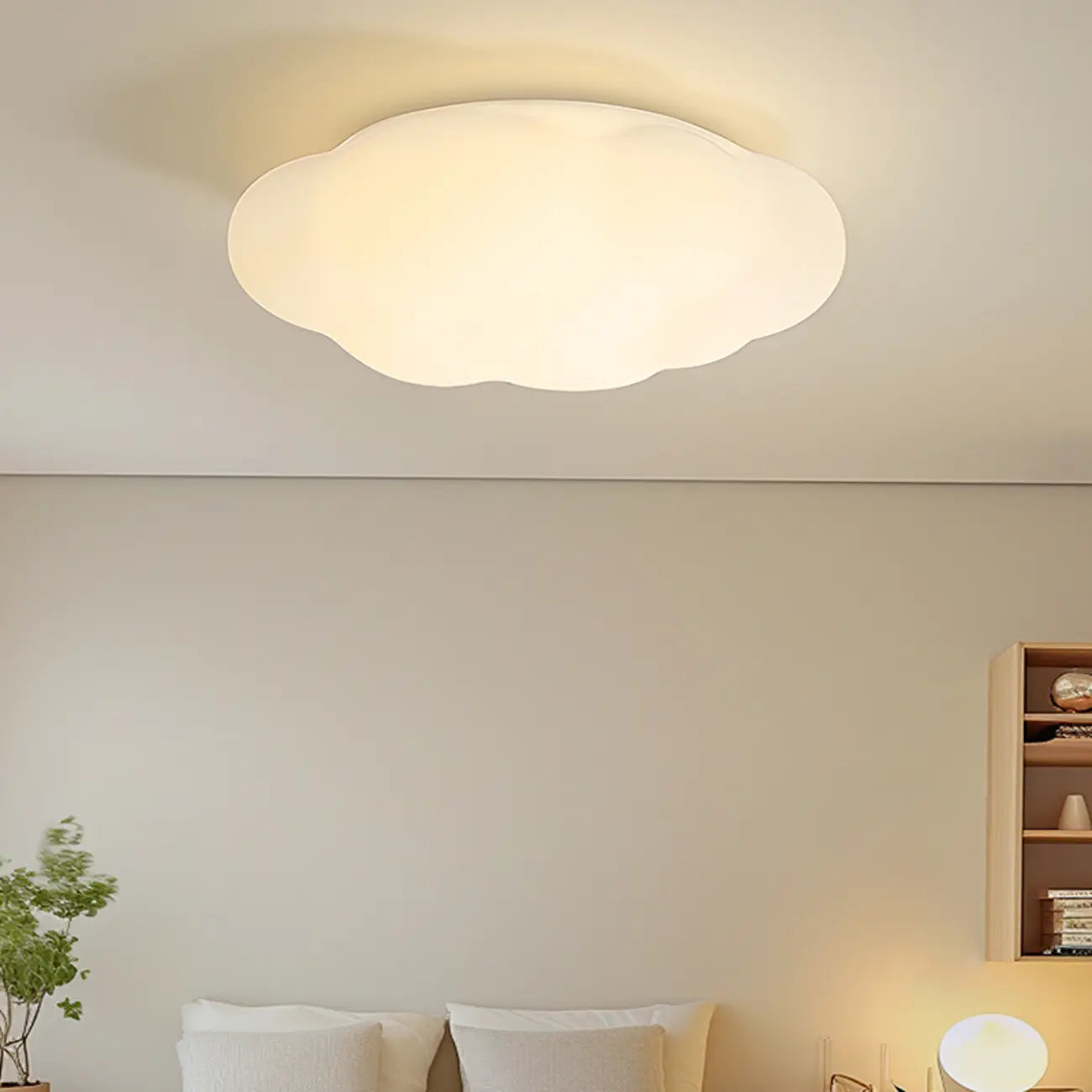 Plafonnier LED géométrique blanc moderne à intensité variable, encastré