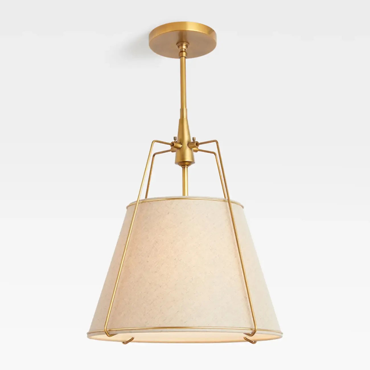 Suspension moderne en métal et tissu blanc pour salle à manger