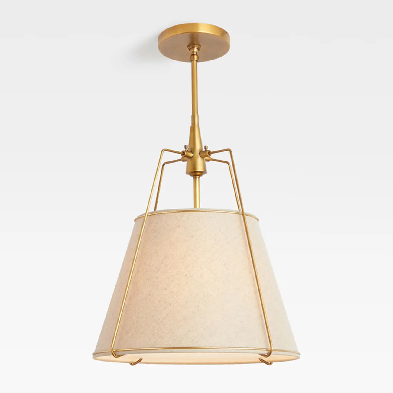 Suspension moderne en métal et tissu blanc pour salle à manger