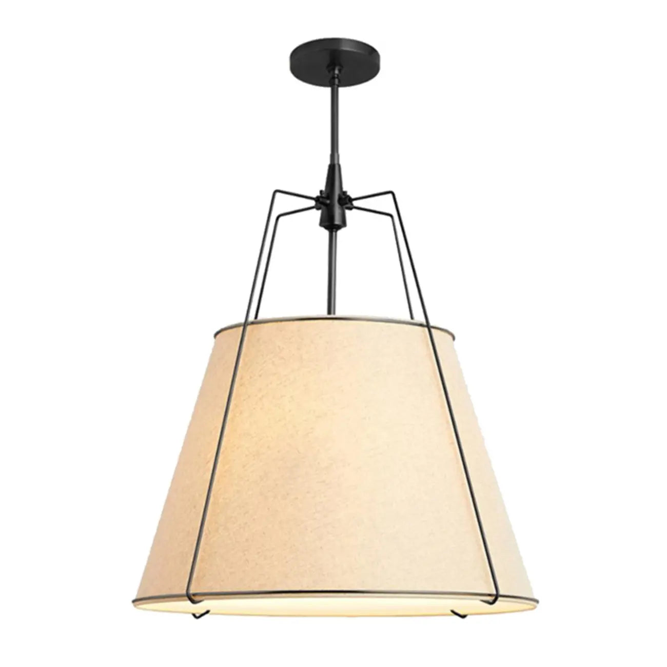 Suspension moderne en métal et tissu blanc pour salle à manger