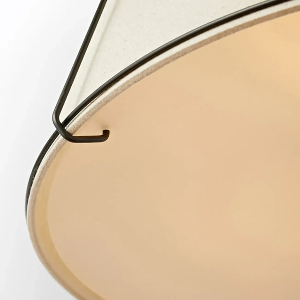 Suspension moderne en métal et tissu blanc pour salle à manger