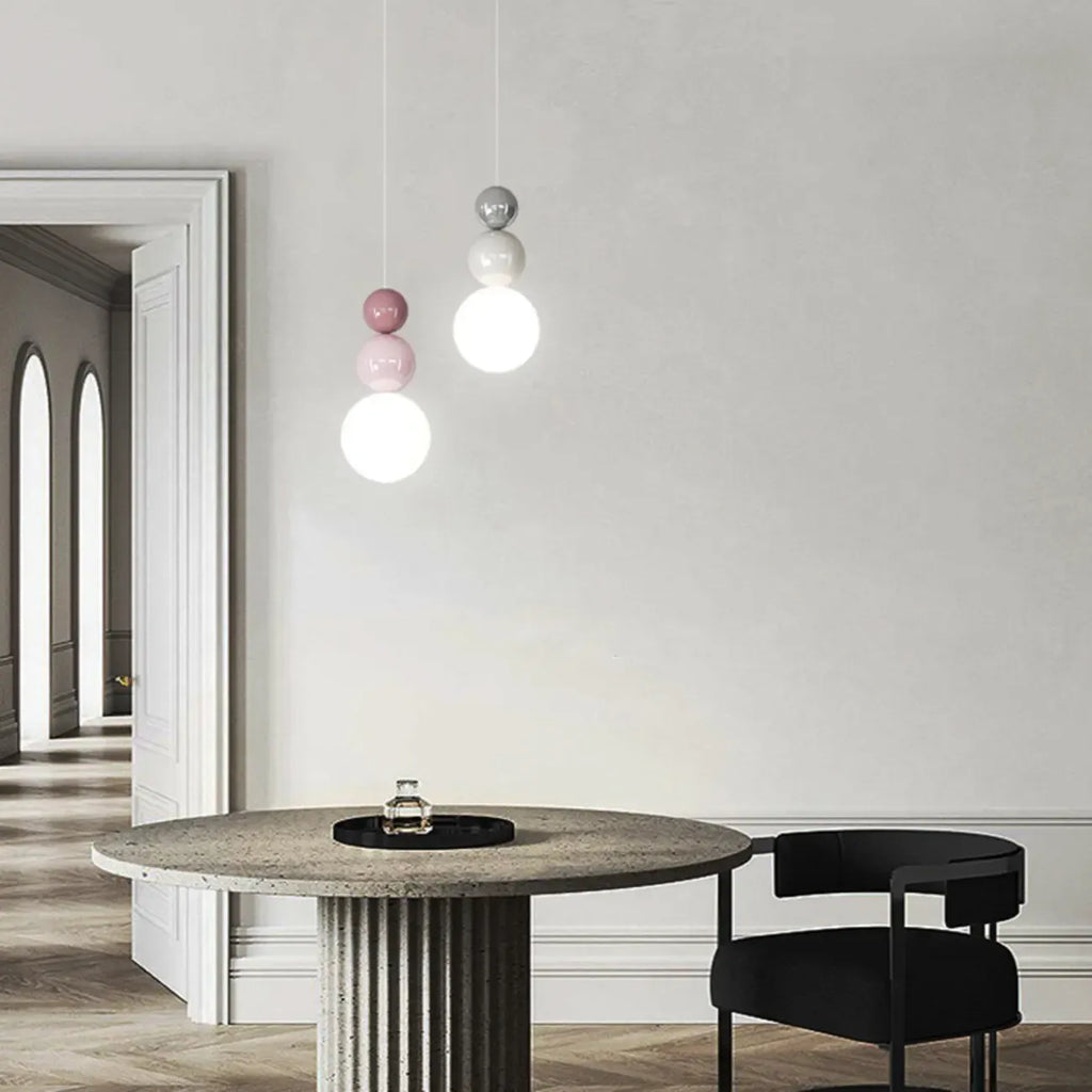 Suspension globe contemporaine avec cordons réglables pour salle à manger