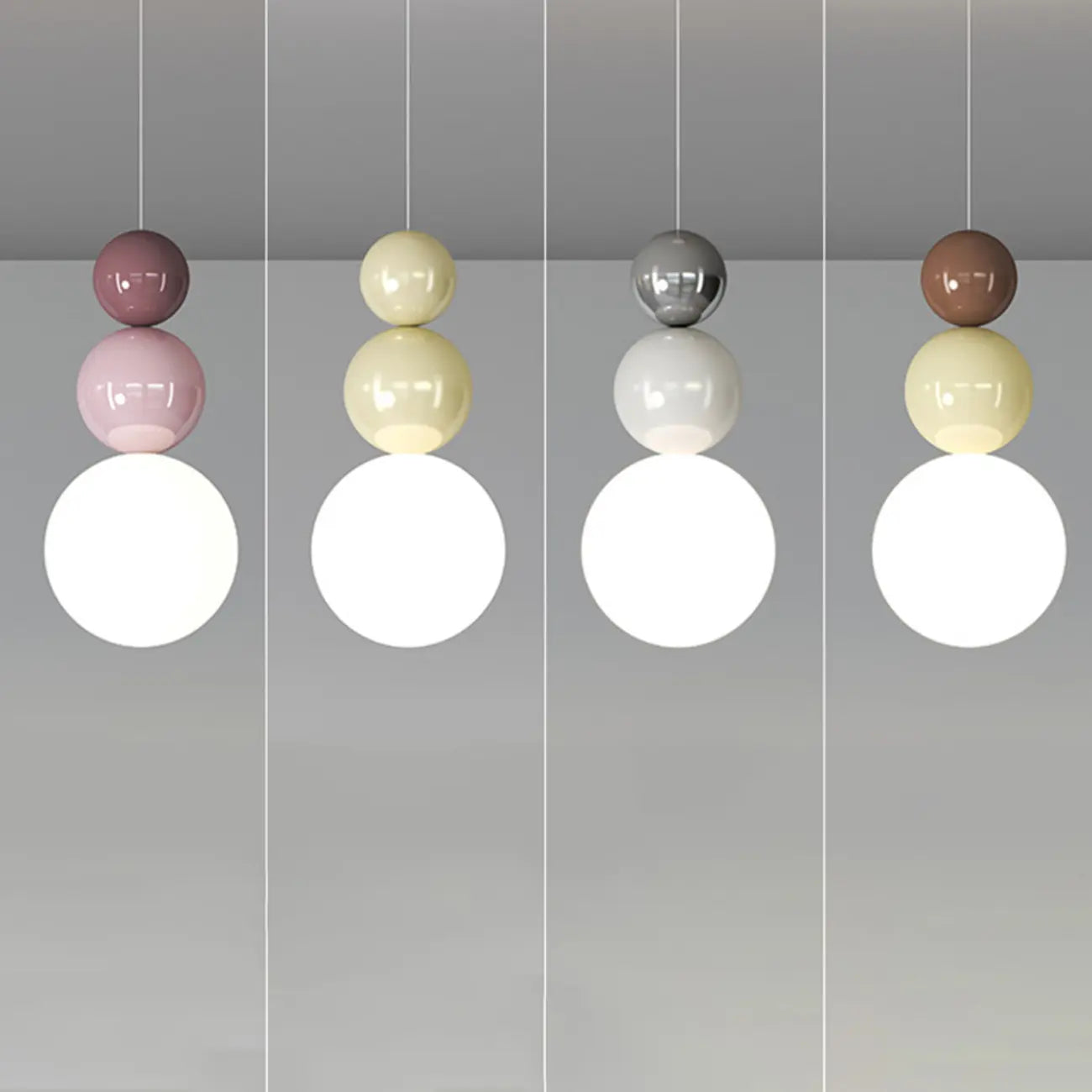 Suspension globe contemporaine avec cordons réglables pour salle à manger