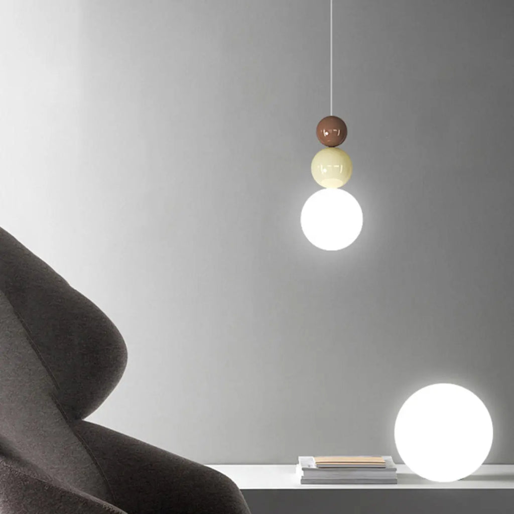 Suspension globe contemporaine avec cordons réglables pour salle à manger