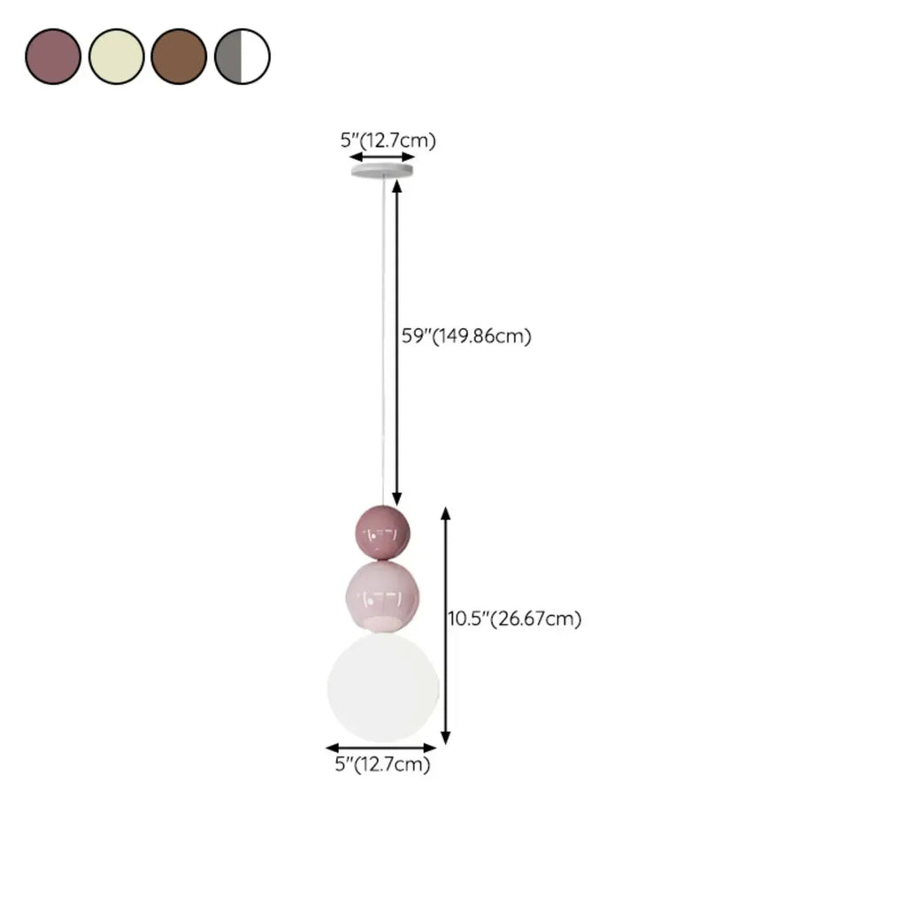 Suspension globe contemporaine avec cordons réglables pour salle à manger
